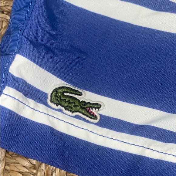 Lacoste Boys Blue and White Swim Trunks sz 8 - Picture 6 of 10